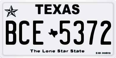 TX license plate BCE5372