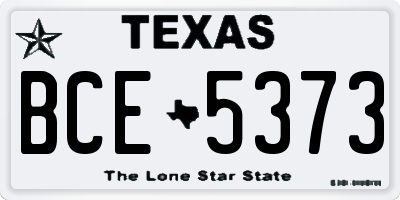 TX license plate BCE5373