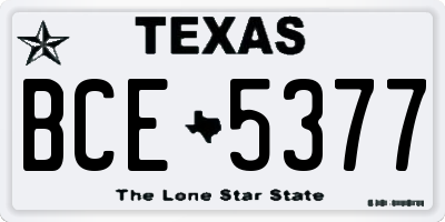 TX license plate BCE5377