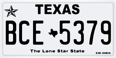 TX license plate BCE5379