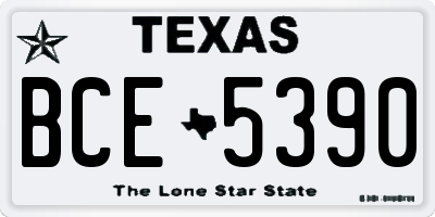 TX license plate BCE5390