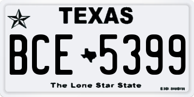 TX license plate BCE5399