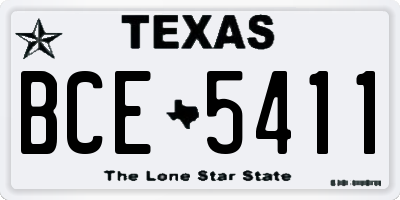 TX license plate BCE5411