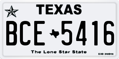 TX license plate BCE5416