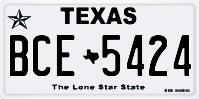 TX license plate BCE5424