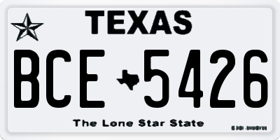 TX license plate BCE5426
