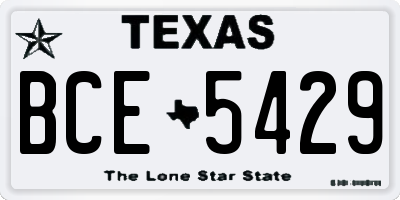 TX license plate BCE5429