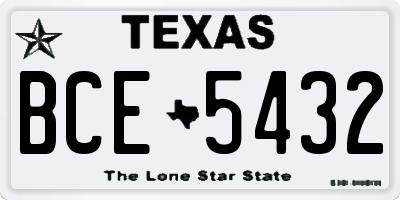 TX license plate BCE5432