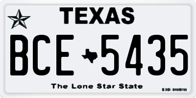 TX license plate BCE5435