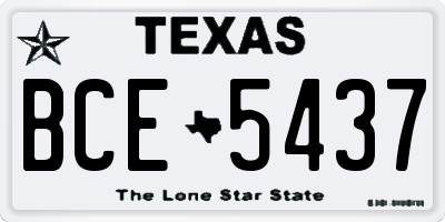 TX license plate BCE5437