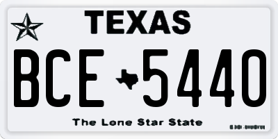 TX license plate BCE5440
