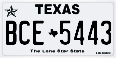 TX license plate BCE5443