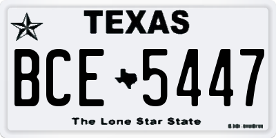 TX license plate BCE5447