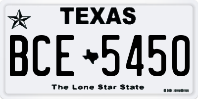 TX license plate BCE5450