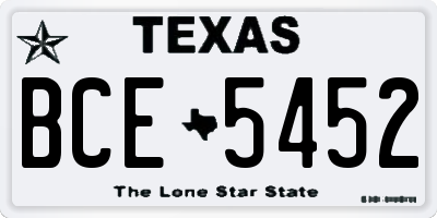 TX license plate BCE5452