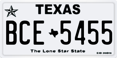 TX license plate BCE5455