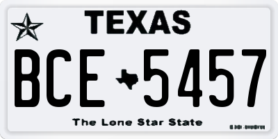 TX license plate BCE5457