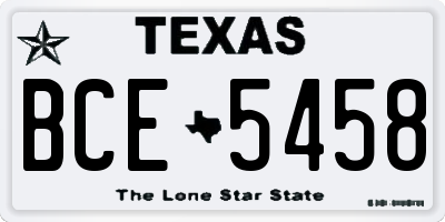 TX license plate BCE5458