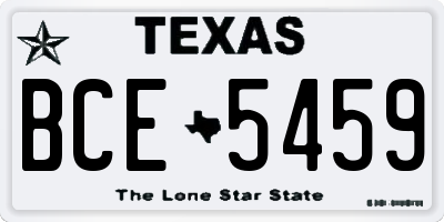 TX license plate BCE5459
