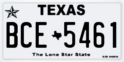 TX license plate BCE5461
