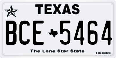 TX license plate BCE5464