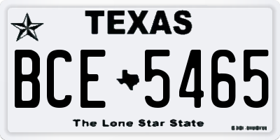 TX license plate BCE5465