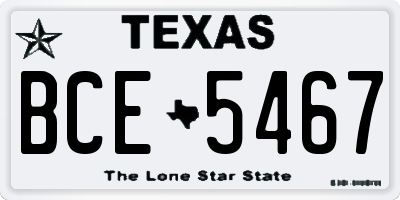 TX license plate BCE5467