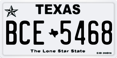 TX license plate BCE5468