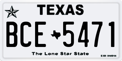 TX license plate BCE5471