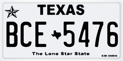 TX license plate BCE5476