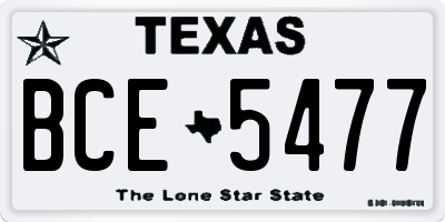 TX license plate BCE5477
