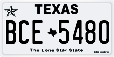 TX license plate BCE5480