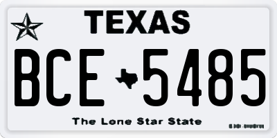TX license plate BCE5485