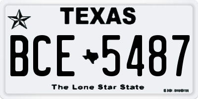 TX license plate BCE5487