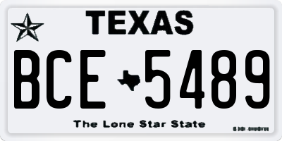 TX license plate BCE5489