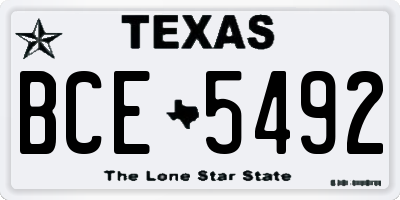TX license plate BCE5492