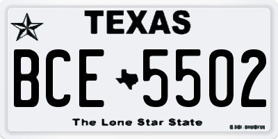 TX license plate BCE5502
