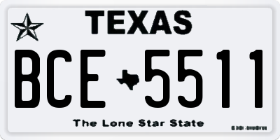 TX license plate BCE5511