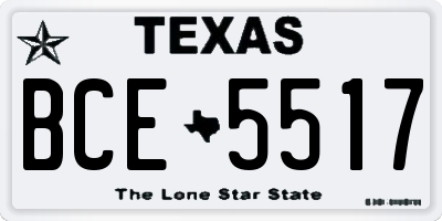 TX license plate BCE5517