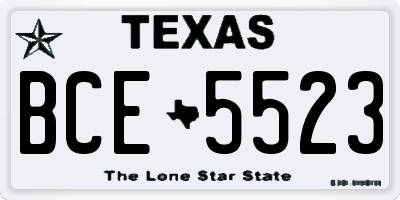 TX license plate BCE5523