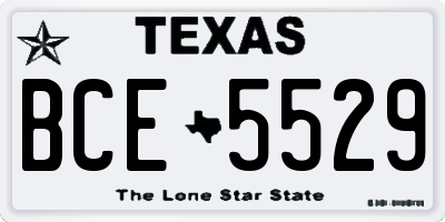 TX license plate BCE5529