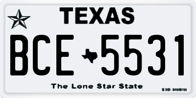 TX license plate BCE5531