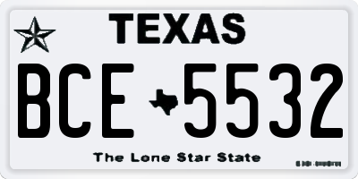 TX license plate BCE5532
