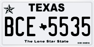 TX license plate BCE5535