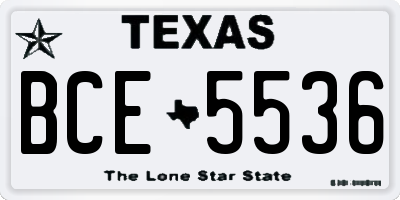TX license plate BCE5536