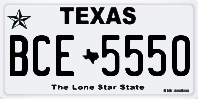 TX license plate BCE5550