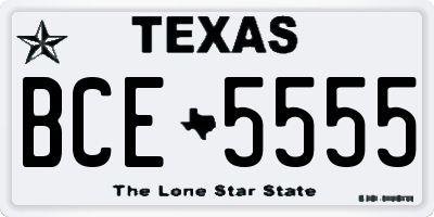 TX license plate BCE5555