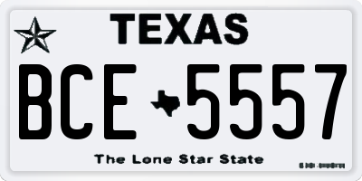 TX license plate BCE5557