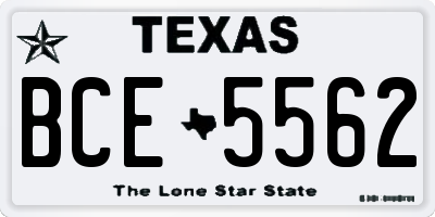 TX license plate BCE5562