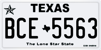 TX license plate BCE5563
